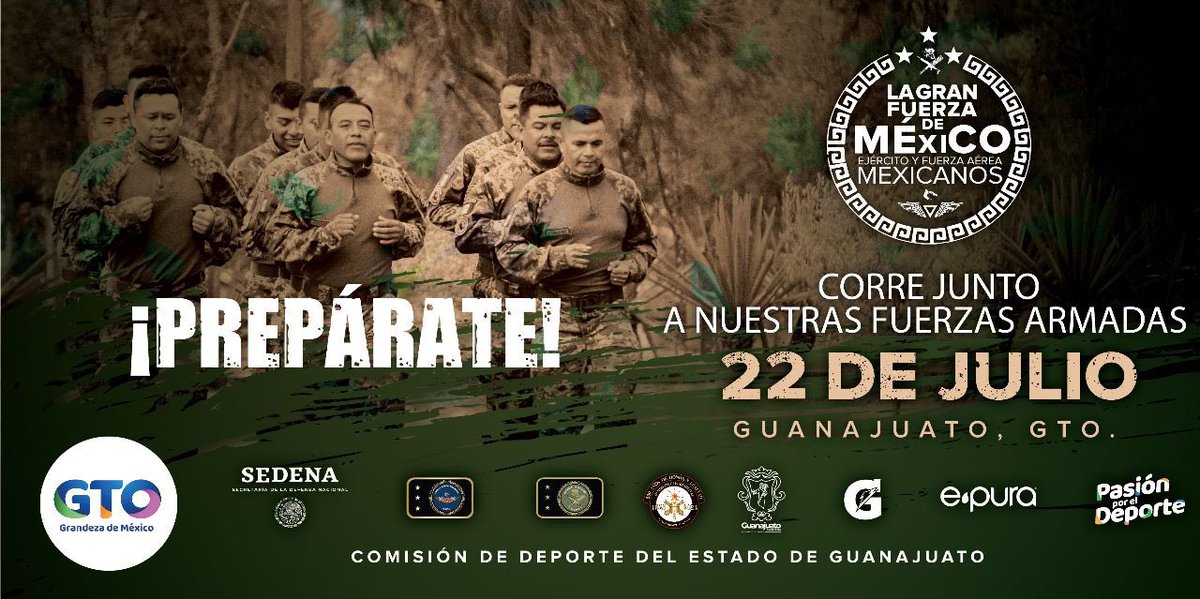 ¡Llegó la carrera #LaGranFuerzaDeMéxico 2023!

Prepárate para correr en la tradicional carrera, junto a nuestras fuerzas armadas.

Mantente al pendiente de nuestras redes sociales para saber las fechas de inscripción.