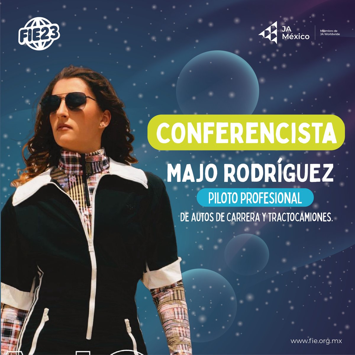 Majo Rodríguez, Piloto profesional de autos de carrera y tractocamiones estará presente en el #ForoInternacionalDeEmprendedores 2023 🤩🌎🏎️

No te pierdas su historia y #EmprendeElViajeDeTuVida ✨🏆🚀 fie.org.mx