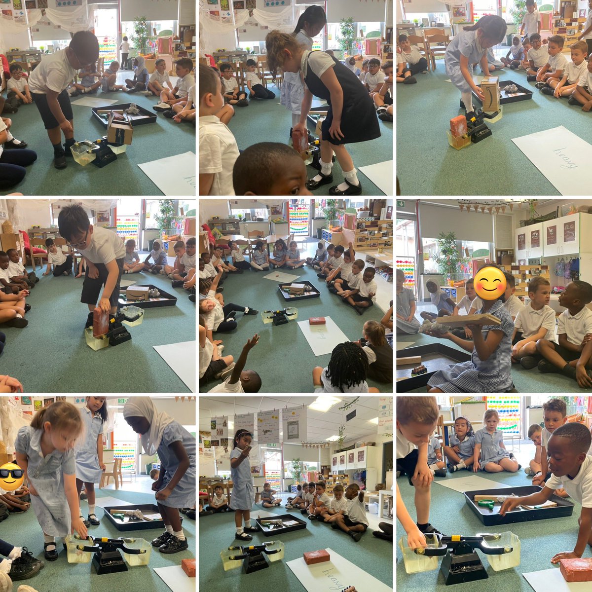 We have explored weight. We made predictions on what objects would weigh the heaviest and the lightest.  We then used the scales to identify which objects were heavier and which were lighter.  We found that the toy tiger was the lightest and that brick was the heaviest.