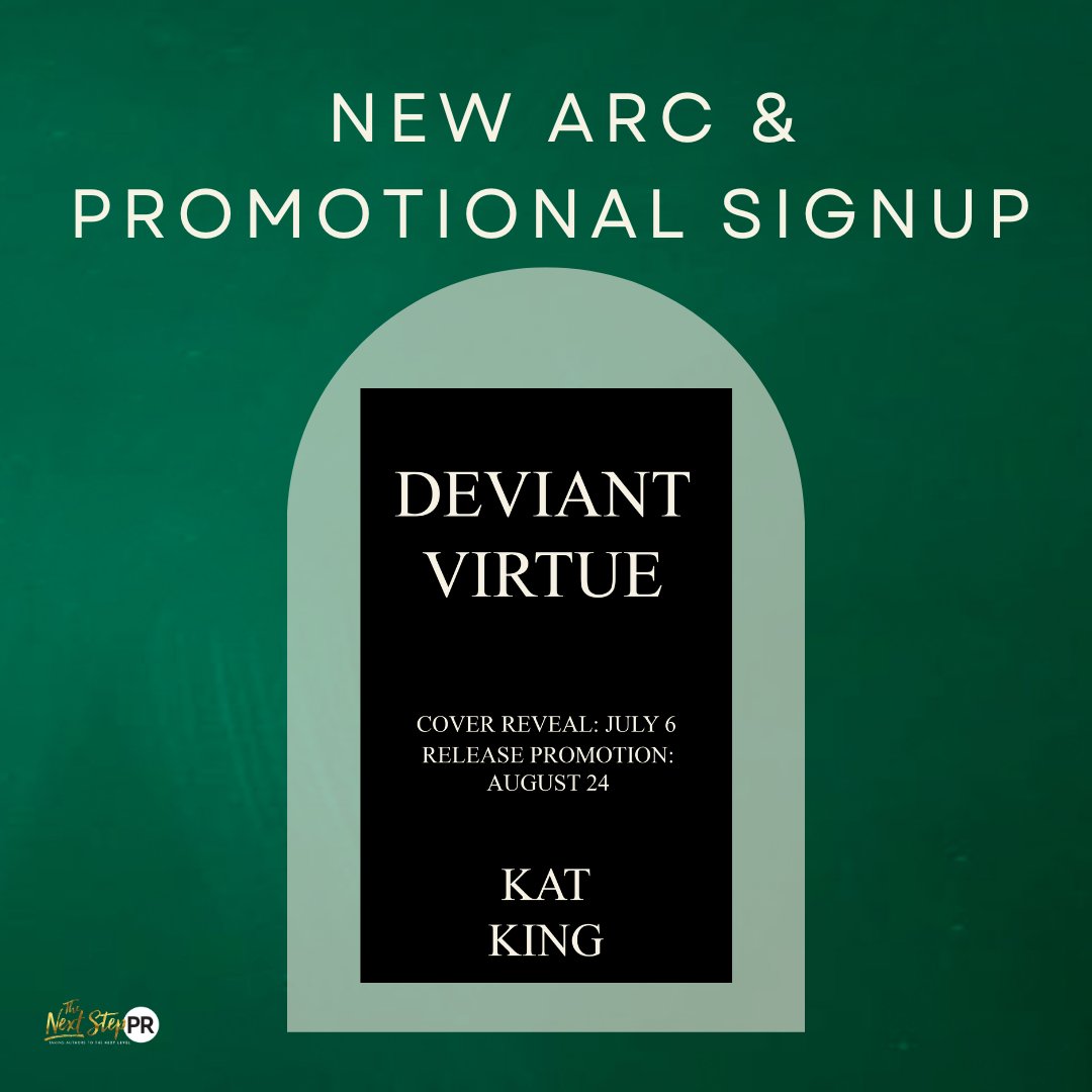 TheNextStepPR's tweet photo. 📣 𝐃𝐀𝐑𝐊 𝐑𝐎𝐌𝐀𝐍𝐂𝐄 𝐋𝐎𝐕𝐄𝐑𝐒! 📣
#DeviantVirtue by @KatKingWrites
Genre: #DarkRomance
Cover Reveal 7.6
Releasing 8.24
#SignUp https://t.co/Ju53cHZlQJ
#HostedBy @TheNextStepPR 
Learn more at https://t.co/n8ALmy0jIz https://t.co/YvVKCjVxp7