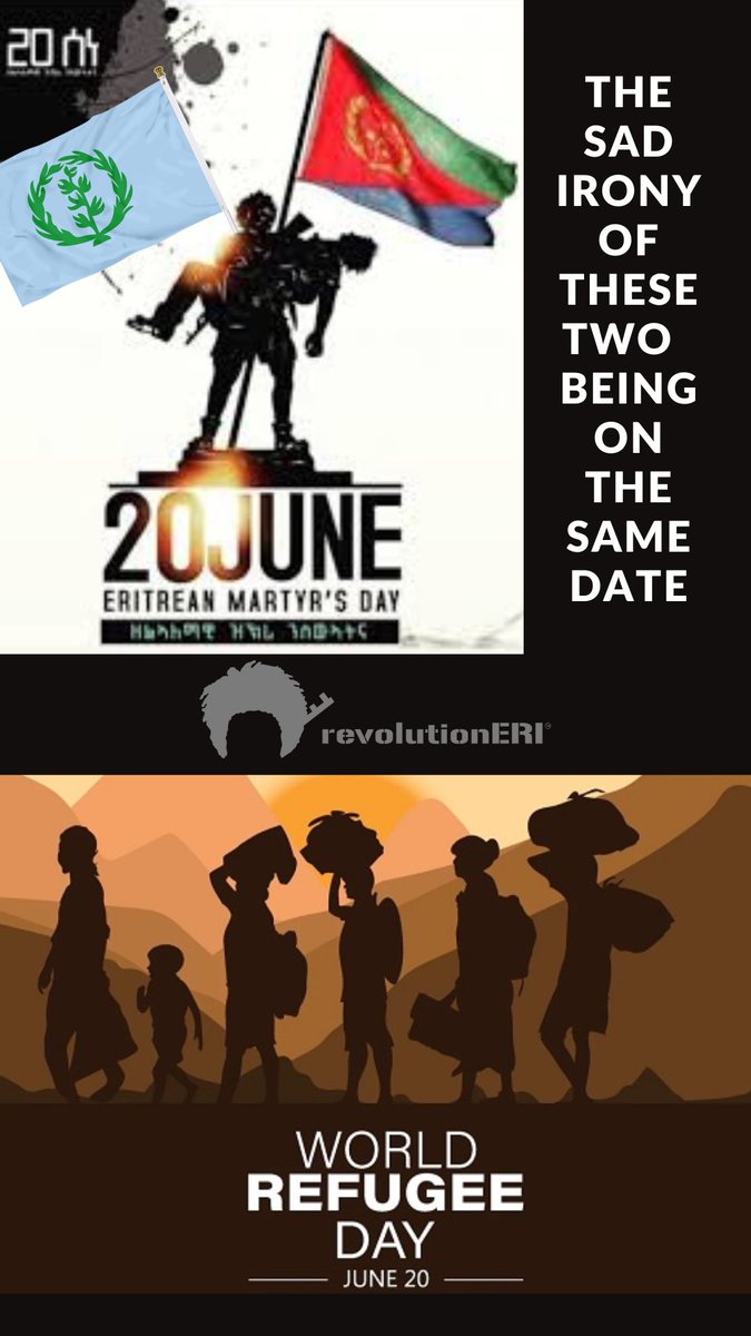 RevolutionEri's tweet photo. The sad irony of Eritrean Martyrs’ Day and World Refugee Day being on the same day… 
May the sacrifice of our martyrs not be in vain #FreeEritrea #worldrefugeeday #eritreanmartyrsday #eritrea https://t.co/mdL92SEWtS