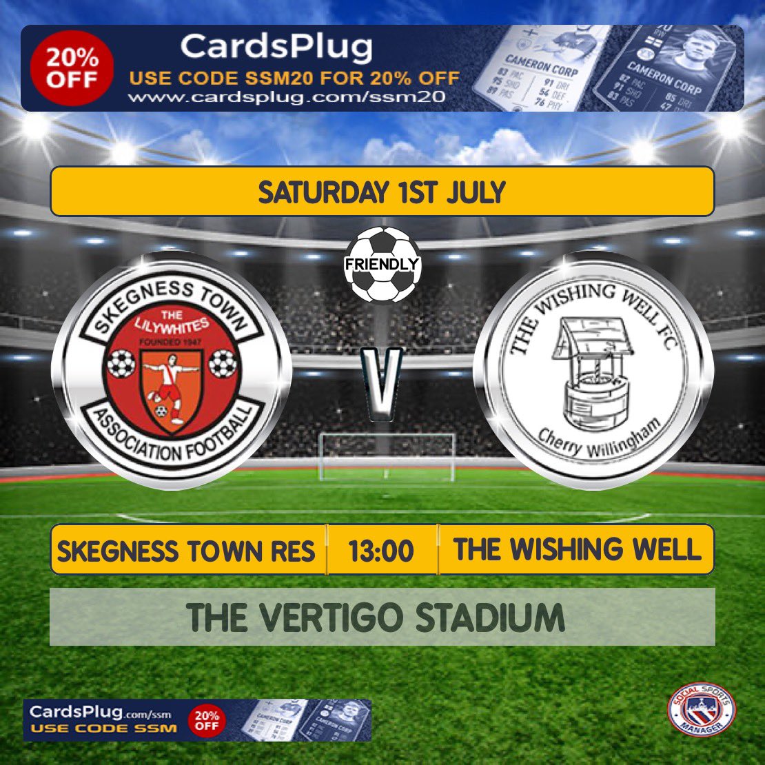 Our first pre season friendly is less than two weeks away, as we travel to the Vertigo Stadium to face <a href="/skegnesstownres/">Skegness Town AFC Reserves</a>
