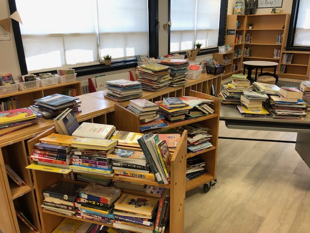 It's that time of year - when all of the library books are returned and everything gets put away. Only 595 more books to be returned - whew! #manorparklovestoread #librarylove #elementaryschoollibrary #SchoolLibraryJoy #ONSchoolLibraries and #LibrariesForLife