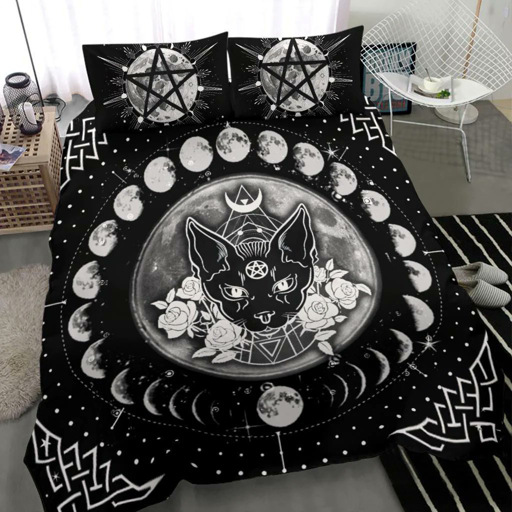 ✨Occult cat moon phase wicca bedding set🌙 #halloweenbedding #gothicbedset #witchyBedding #WitchBedding #witchyBedset #moonComforter #WitchBedset #WitchBeddingset #moonBedset #gothicbeddingset #gothicbedding #WitchComforter #wiccanBedding #wiccaBedding