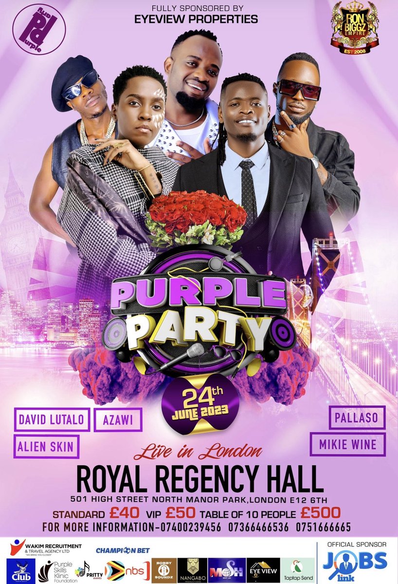 This Saturday we live in London at Royal Regency #purplepartytour