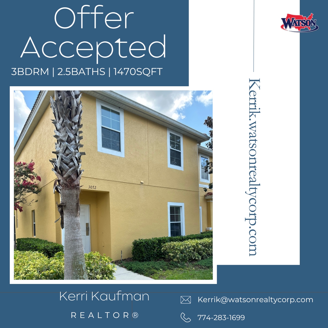 ➡️Offer Accepted on this Cute Townhome!🏠🌴 #vacationrental #vacationhome #centralfloridavacation #realestate #realtor #disney #universalstudios #beaches #vacation #investmentproperty #centralfloridarealestate #buyingahome #urkeyhome