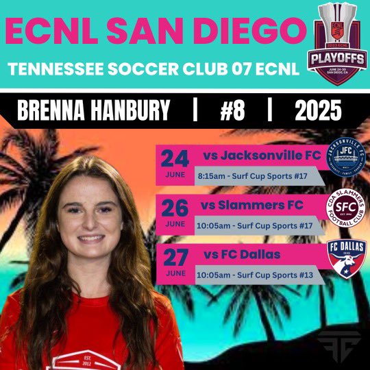 BrennaHanburySoccer (@brennahanbury) on Twitter photo Super excited to compete this weekend at ECNL playoffs! Come watch us play! <a href="/07TSCECNLg/">𤩠TSC 06/07 GIRLS ECNL OFFICIAL FAN PAGEš¤©</a> Super excited to compete this weekend at ECNL playoffs! Come watch us play! <a href="/07TSCECNLg/">𤩠TSC 06/07 GIRLS ECNL OFFICIAL FAN PAGEš¤©</a>