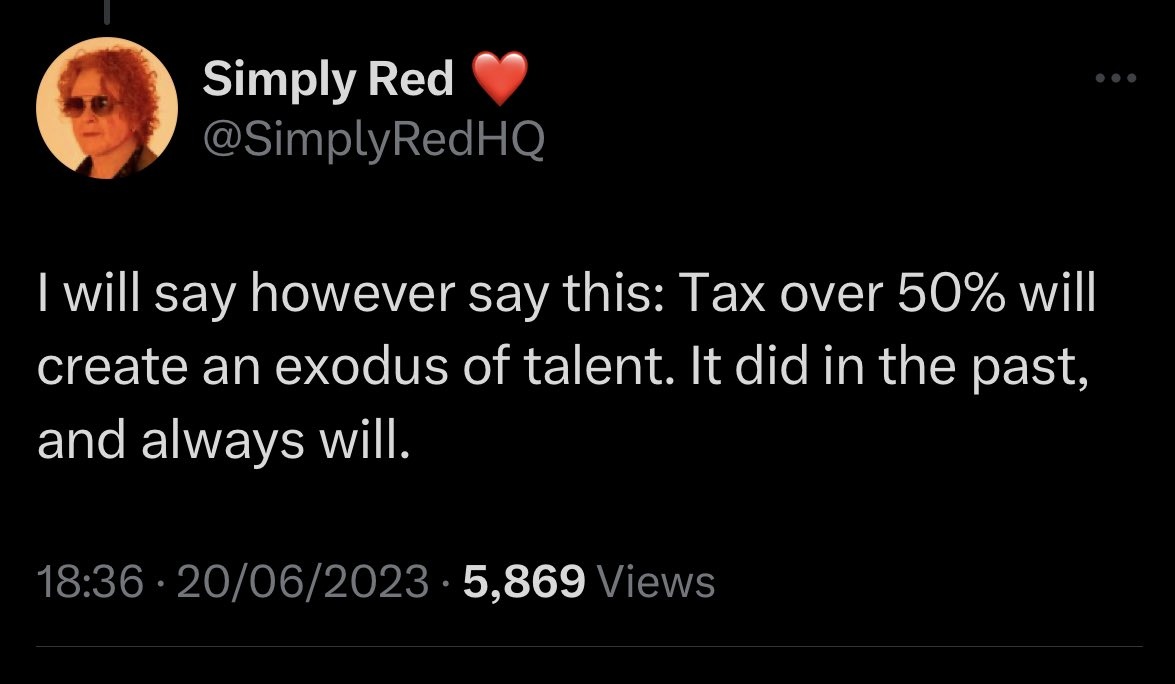 @SimplyRedHQ You could have saved time and said you hated Corbyn as you didn't want to pay more tax.