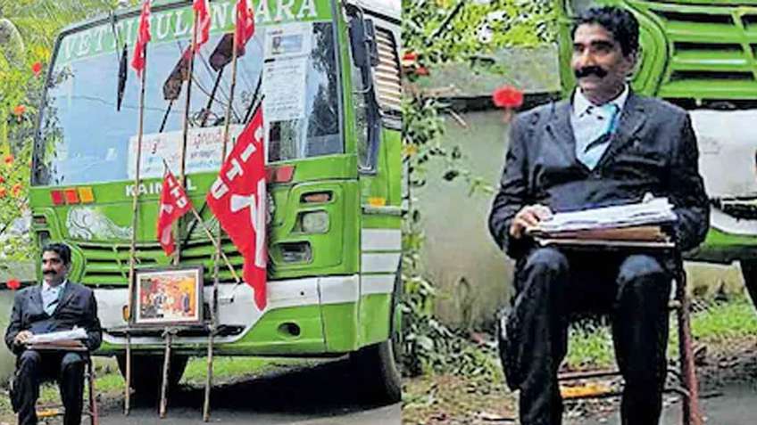 One more NRI business man in Kerala, Rajmohan, who owns 3 buses, brought to knees by the Commie trade union CITU!

Commies hoisted their party flag on his bus demanding unheard of wage hike & shutdown his business. 

Now he has opened a lottery business in front of the same bus!!