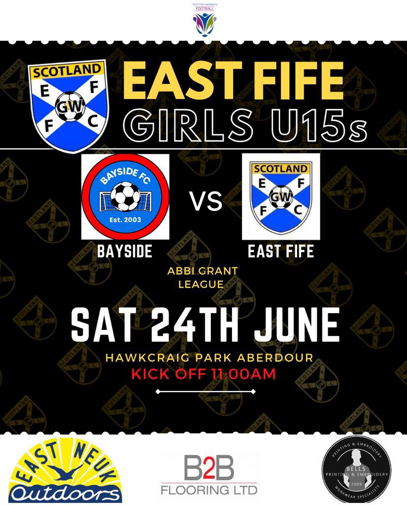 The girls travel to Aberdour on Saturday to visit Bayside 💪🏽🖤💛❤️
