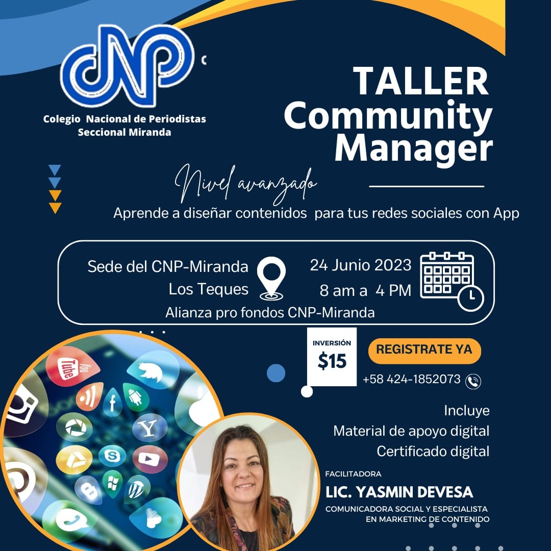 Los invito junto al <a href="/CnpMiranda/">CNP Miranda</a> a este taller para todo público precio especial por el mes del #periodistas.
Aprende a dominar App y elabora diseños y videos de calidad 
#tallerredes