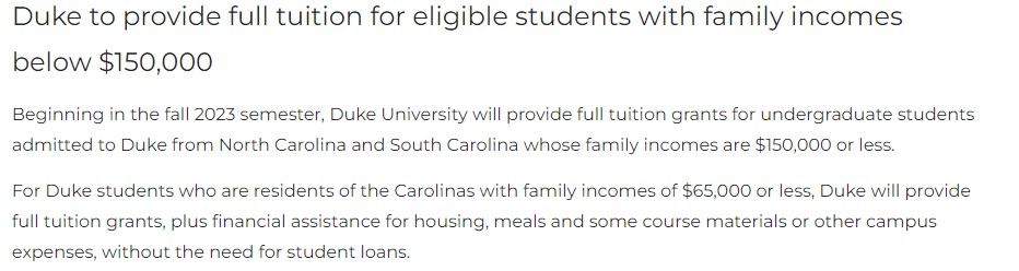 NEW: Duke University is offering free tuition to many students in the Carolinas

More details >> buff.ly/3XjijT8