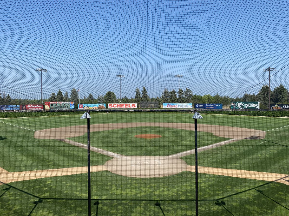 Getting prepped for American Legion baseball on Dick Putz Field. @StCChutes against @stcloud76ers, 7pm. #LegionBaseball