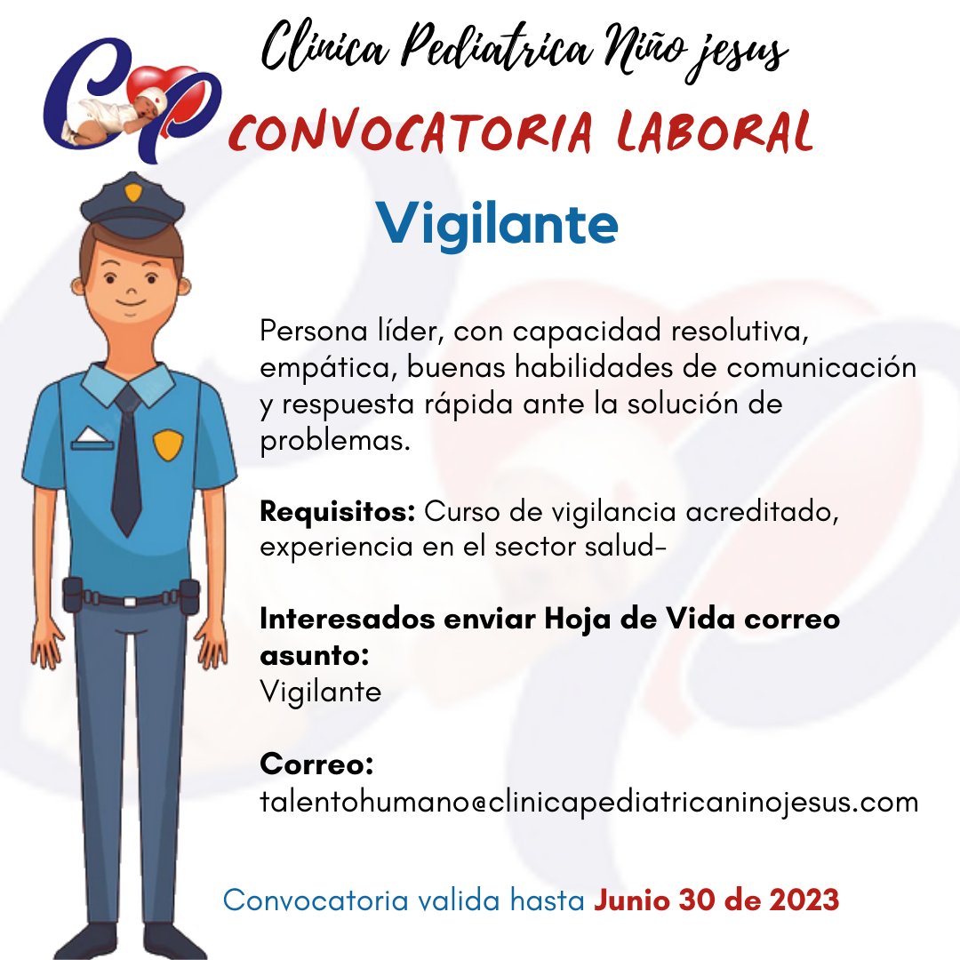 CPNinoJesus's tweet photo. Convocatoria laboral https://t.co/mXw2QgSC78