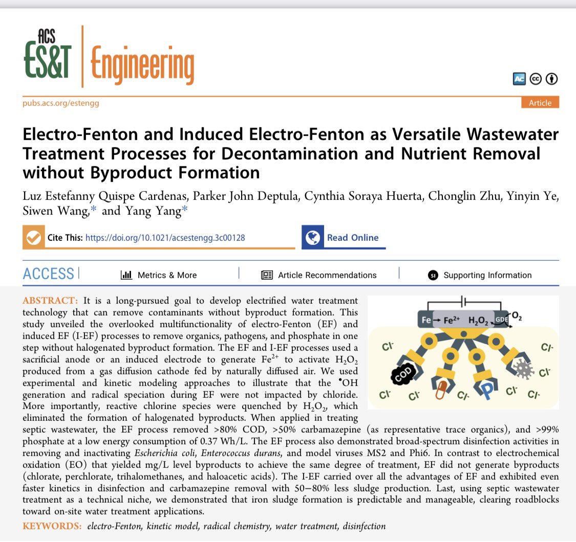 An all-in-one solution: one step ELECTROCHEMICAL removal of organics, pathogens, and phosphate without DBP. pubs.acs.org/doi/10.1021/ac…. OA <a href="/EnvSciTech/">Environmental Science & Technology Journals</a>