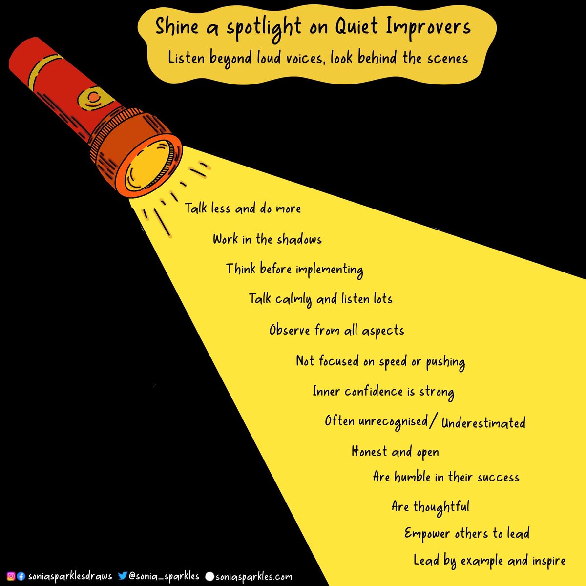 Shining a spotlight on all quiet, introverted &amp; humble improvers. We see and hear you.