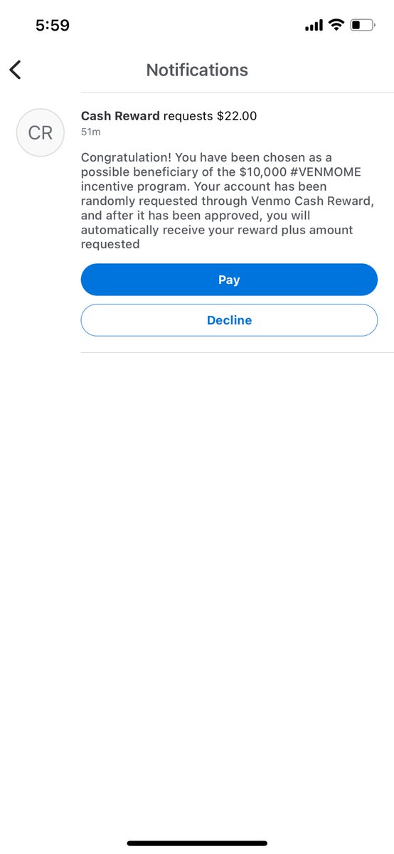 stephcarolk's tweet photo. @Venmo are you scamming me? https://t.co/9s2fSuqa4G