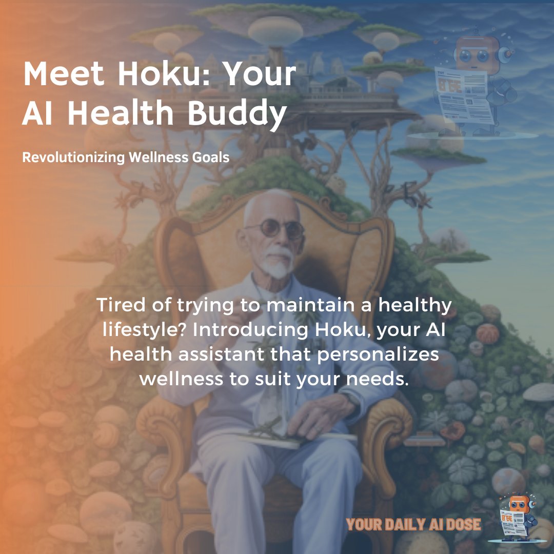 Fed up with unsuccessful health plans? Meet Hoku, your personalized AI health assistant that turns your wellness dreams into reality. 🏋️‍♂️🥦🏃‍♀️ #YourDailyAIDose #AI #YourDailyAITool #AITrends #ChatGPT #HealthAI 
👉 Follow us for more!