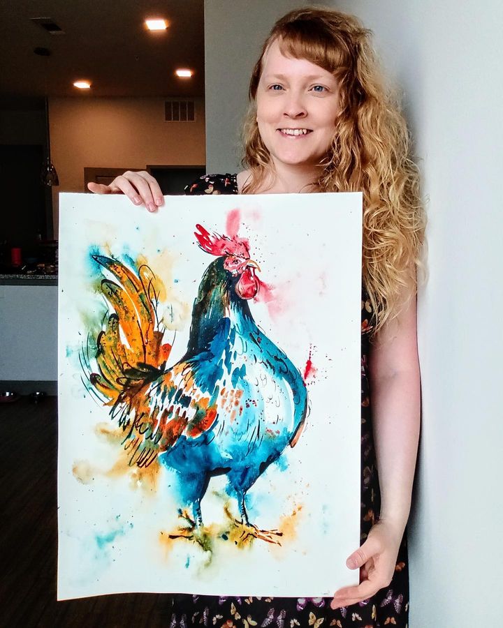 🐓Rooster 🐓
Done with this painting 🎨❤️

#homedecor #walldecor
#animalpaintings #roosterpainting #watercolordaily #watercolour #watercolorpaintings #watercolor #watercolors #watercolor_art #aquarela  #australianartists #watercolorarts #watercolorist #watercolor_gallery