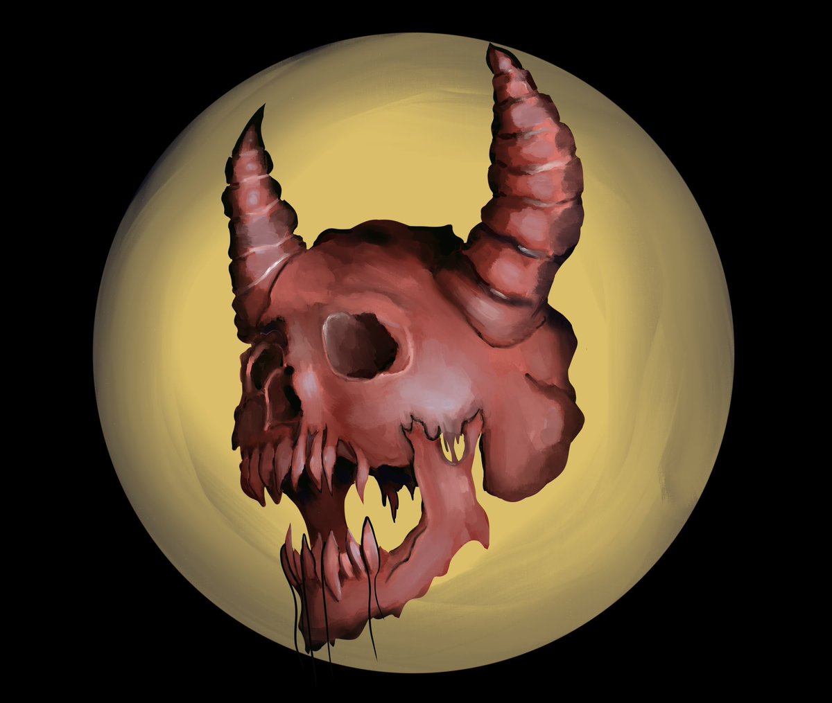 I loved drawing this on stream #art #Digital #digitalart #skull #demon #demonart #skullart