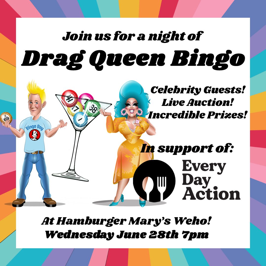 Boots the house down fundraising for Every Day Action at @Legendarybingo at Hamburger Mary's Weho!