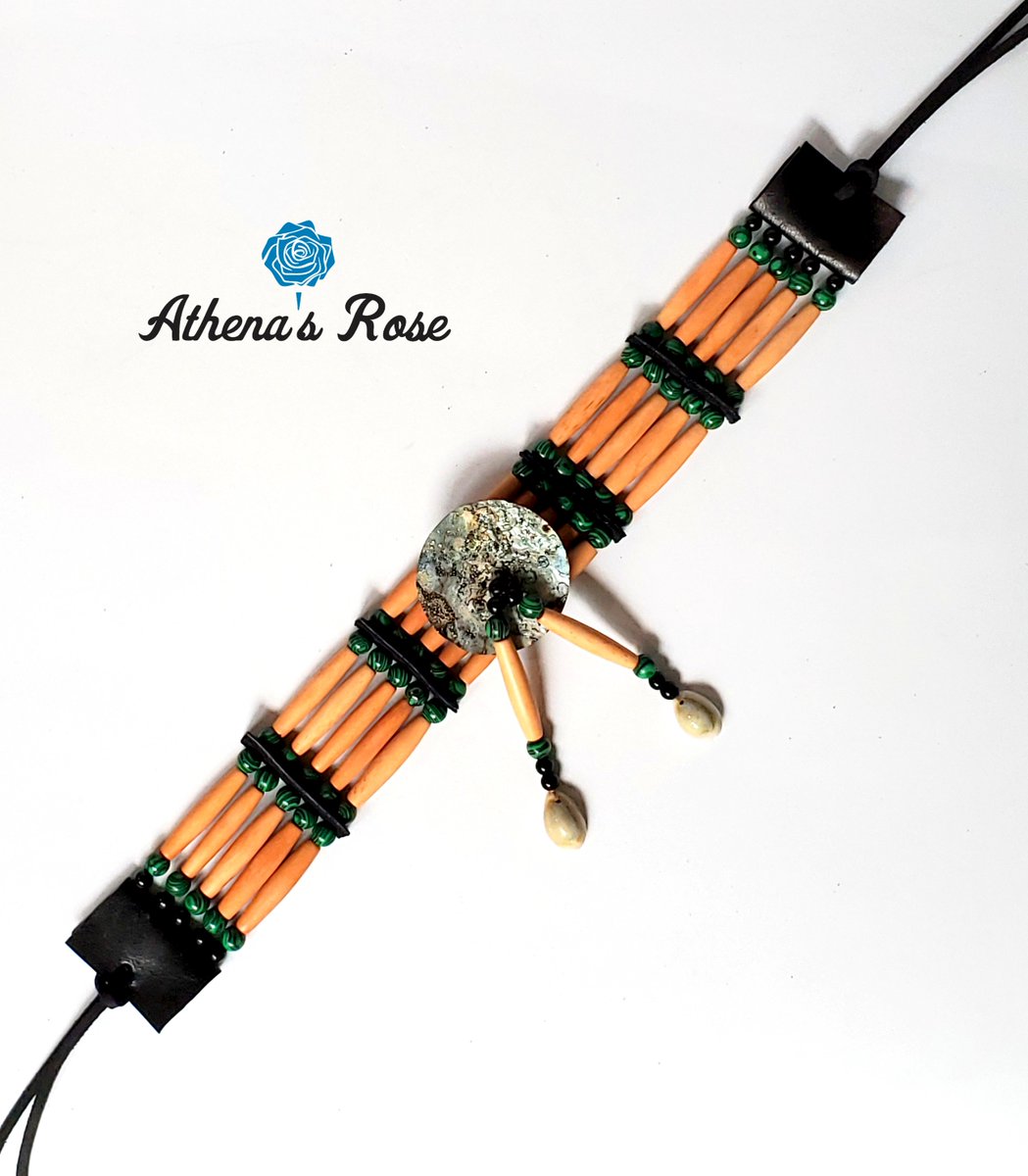 TheAthenasRose's tweet photo. New Item Spotlight: Antiqued Bone and Malachite Native Choker
Beautiful #handmade 5-row gemstone #Nativechoker.
https://t.co/9MASlxdF1e
#nativejewelry #Indigenousjewelry #nativechokers #tribaljewelry #Indigenouschokers #NativeAmerican #malachite #boneandhorn #etsyshop https://t.co/ZU2QmZERIy