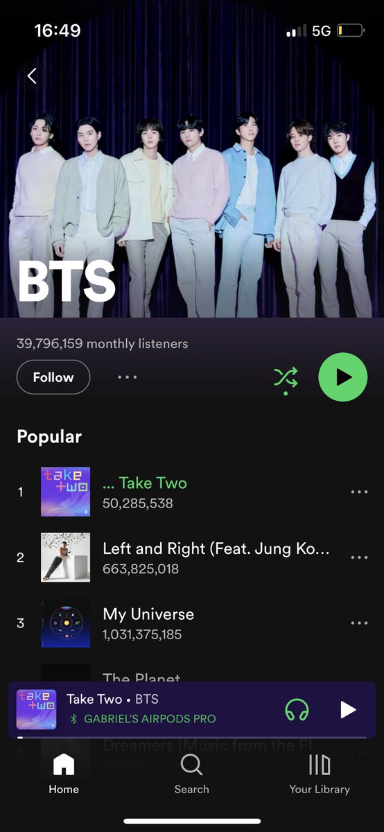 50 million stream the first 10 days. Crazy! 🙌💜
