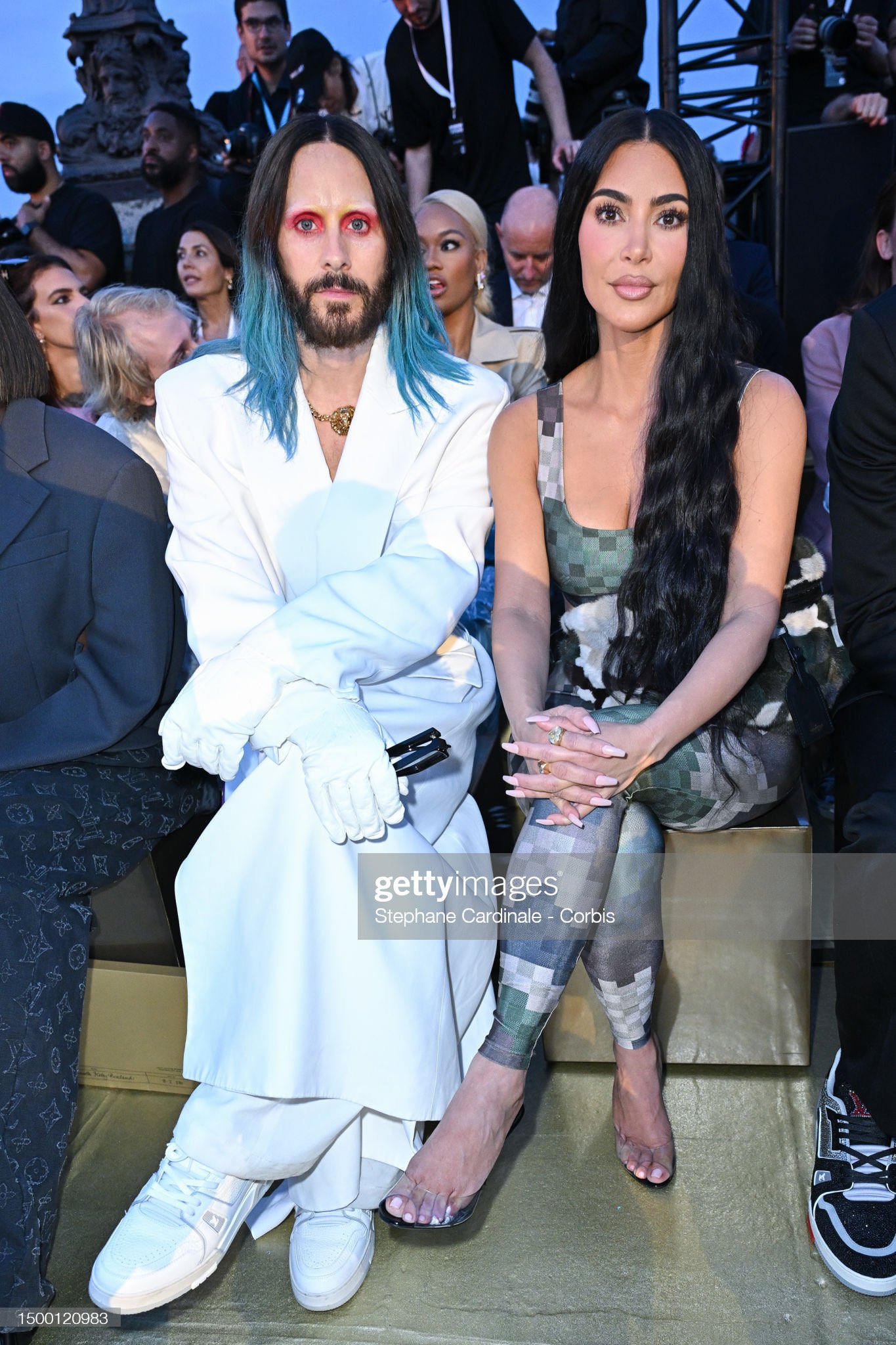 Kim Kardashian's Blue Dress at Louis Vuitton Show in Paris