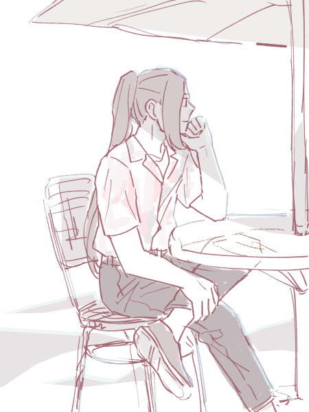 solo 1boy sitting long hair male focus ponytail chair  illustration images