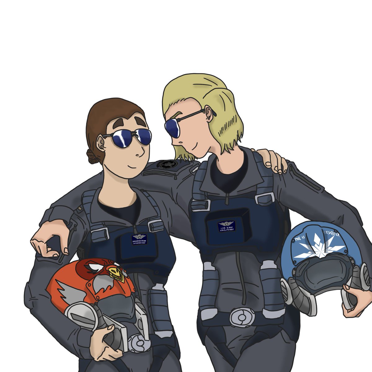 @collab_carnival I'm Eric (🏳️‍🌈❤💜💙) I'm the creator of HELLCATS: STRIKE FORCE about two co-pilots (Ensign Katie 'Vulture' Beauchamp, left & Lt. Ashley 'Iceskater' Elway, right) who find themselves become more than just co-pilots. Issue 0 is free to read at the 🔗 below.

luckyredcomics.com/hcsf0thepilot