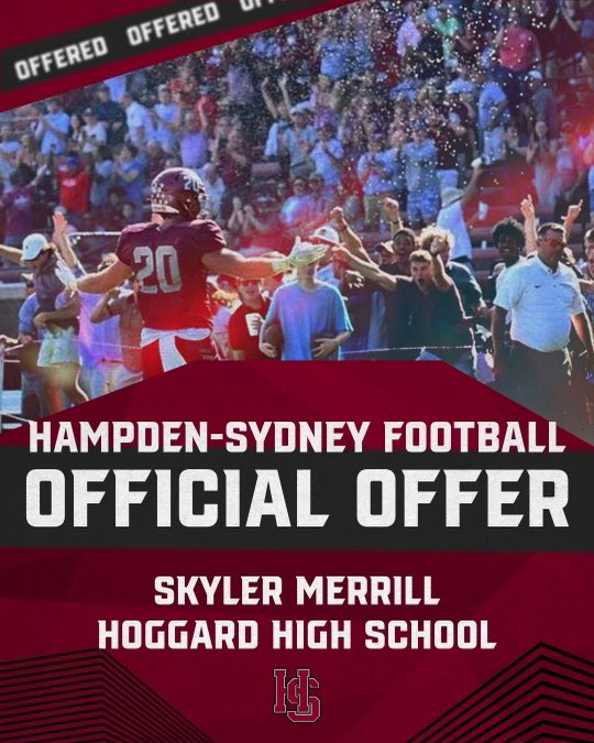 After a great call with <a href="/CoachJBake/">Josh Baker</a> I am blessed to receive my first official offer to Hampden-Sydney! Thank you so much <a href="/HSC__FOOTBALL/">H-SC Football</a>.
@dilloncostell01 <a href="/JTH_Vikings/">Hoggard Football</a> <a href="/CUnderwood46/">Craig Underwood</a> <a href="/CoachPurzitza/">Adam Purzitza</a> <a href="/CoachCrecco/">Coach Crecco</a>