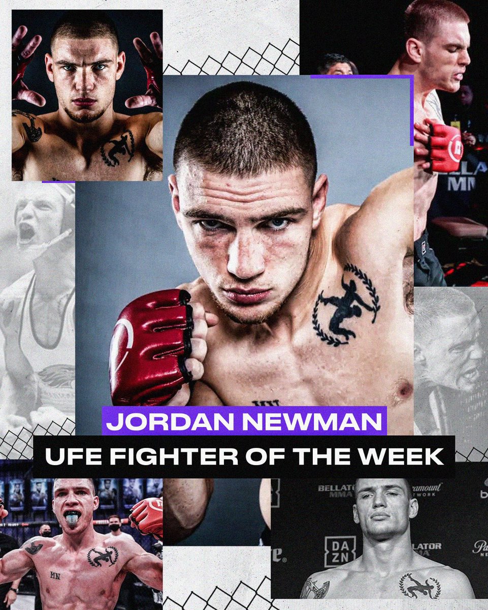 ufeworld's tweet photo. 🚨UFE Fighters of the Week🚨

Jordan ‘Not Human’ Newman and Sergio Pettis earn co-fighters of the week after impressive wins at #Bellator297❗️👊🏼

#MMATwitter #MMA https://t.co/SALExcA4Z2