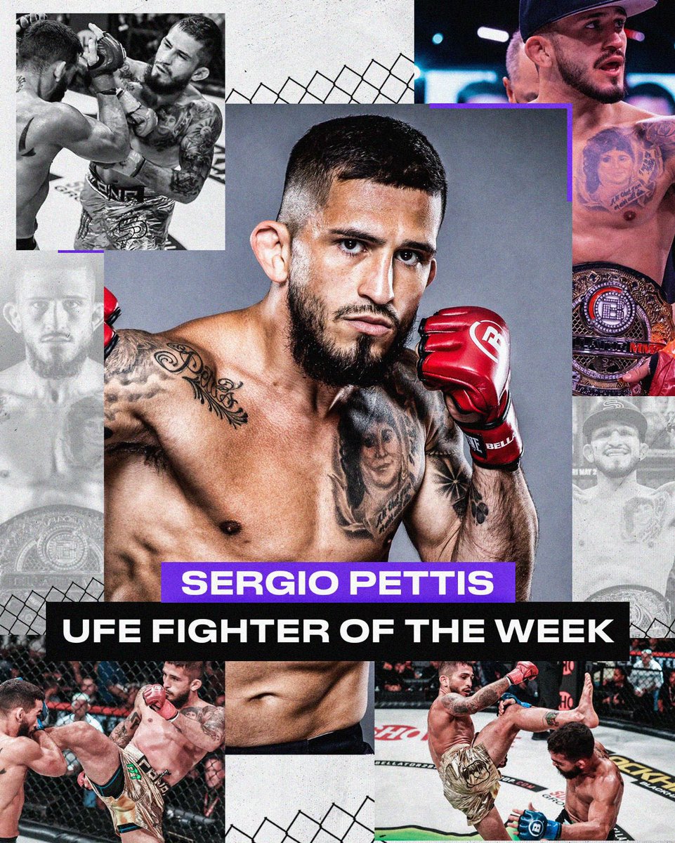 ufeworld's tweet photo. 🚨UFE Fighters of the Week🚨

Jordan ‘Not Human’ Newman and Sergio Pettis earn co-fighters of the week after impressive wins at #Bellator297❗️👊🏼

#MMATwitter #MMA https://t.co/SALExcA4Z2
