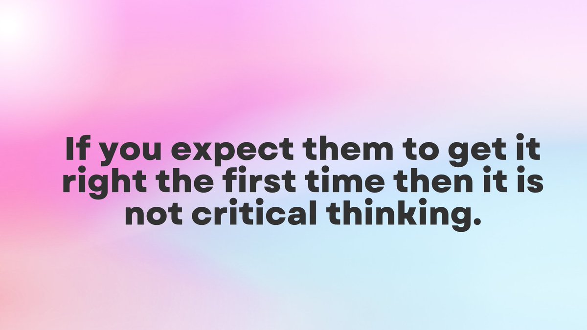 alicekeeler's tweet photo. If you expect students to get it right the first time it is at best DOK 1 or DOK 2. 

#ISTElive #DOKchat https://t.co/n1lqINFhyf