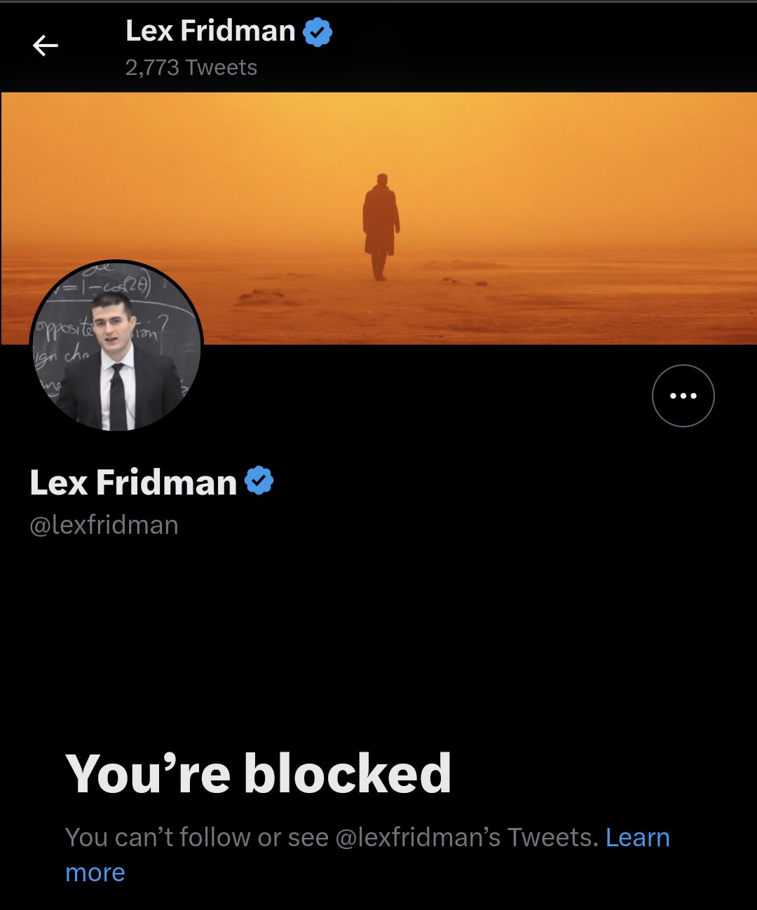 Jack Rae on X: Actually checked to see if I'm blocked by Lex after reading  this and found out I am. He has a very large block blast radius! I don't  think