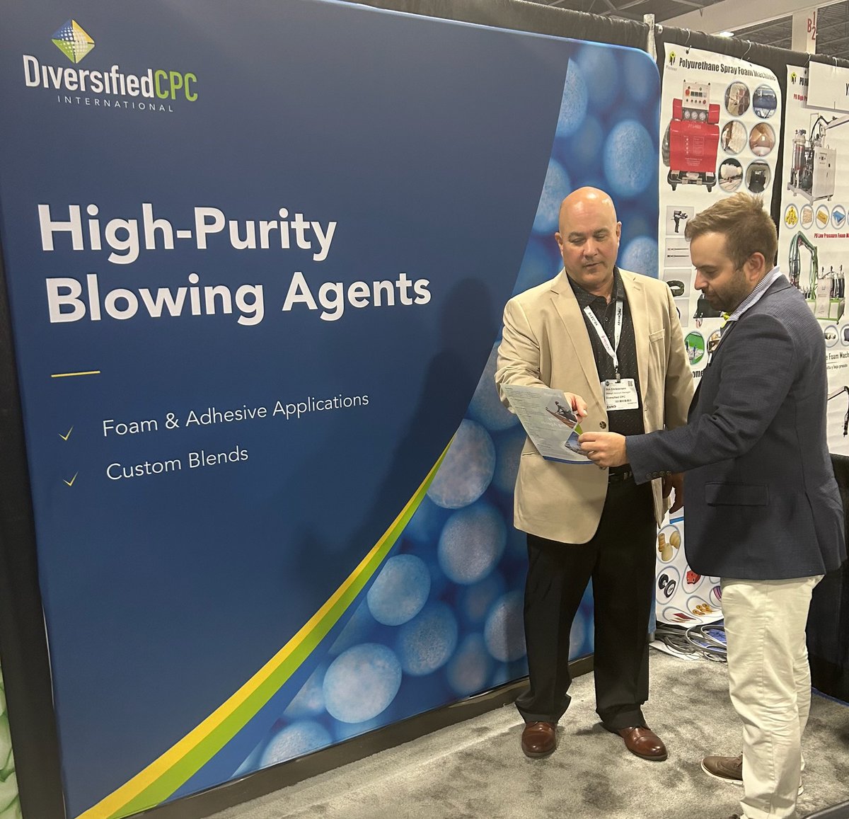 DiversifiedCPC's tweet photo. Day 1 at Foam Expo and we’re educating attendees about the role purity plays in blowing agents. Learn more: https://t.co/HFb2NHg7mz #foamexpo https://t.co/gr0VT02H9F