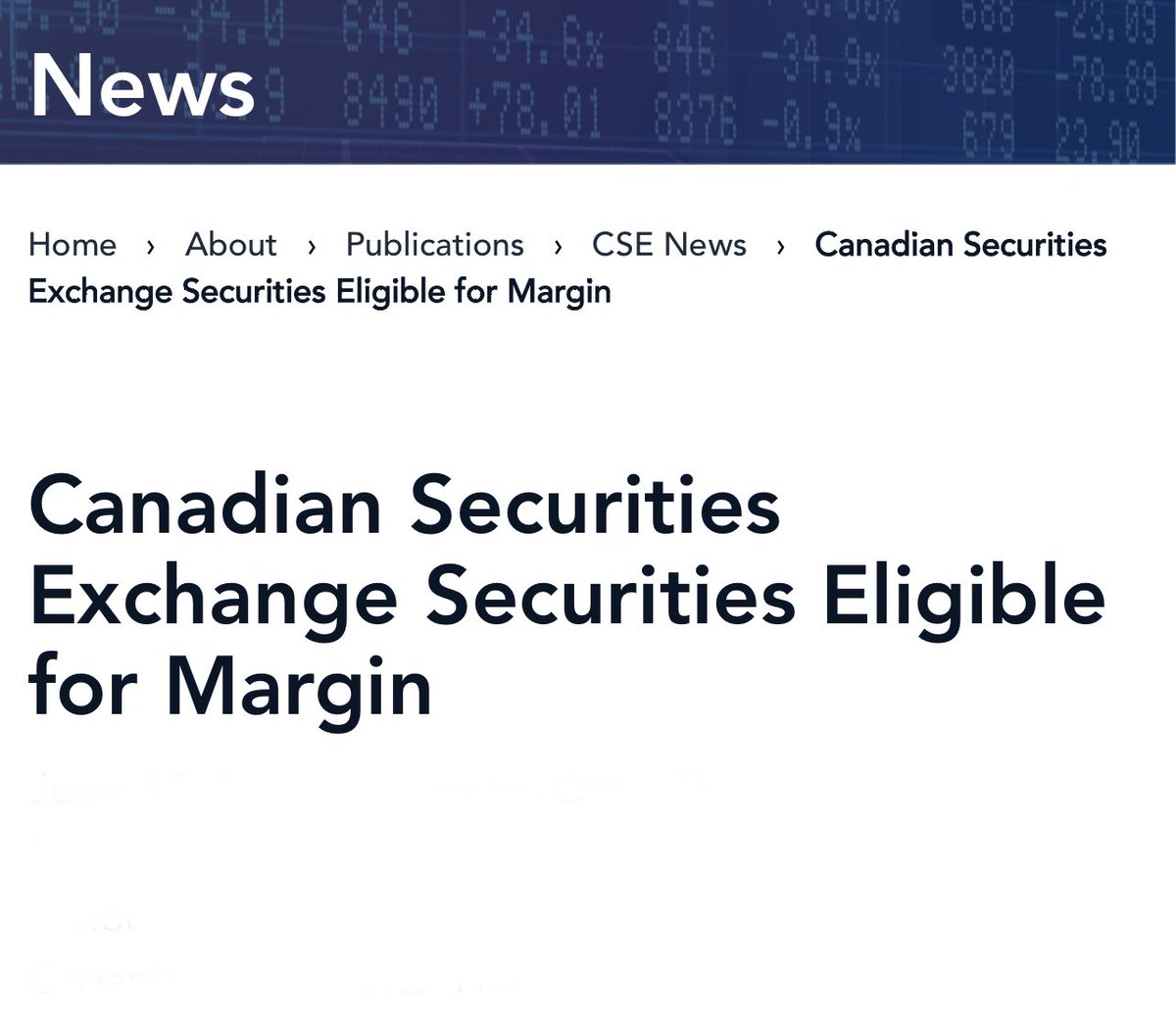 CSE stocks now eligible for margin 👀

Won’t end well for most but could be fun in the short term. Time for the degens to juice some liquidity back into some shitcos 🥴

thecse.com/en/about/publi…