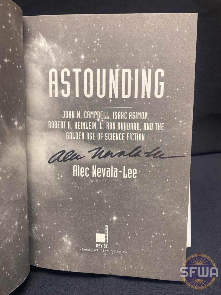 nevalalee's tweet photo. The 2023 @SFWA Fundraising Auction is now live! Items include a signed hardcover first edition of ASTOUNDING, which currently stands at $15. Proceeds will benefit SFWA programs, and there's a lot of other great stuff here, too—I hope you'll check it out.
https://t.co/WLHpd4QNly https://t.co/sbNR0vf2Jn