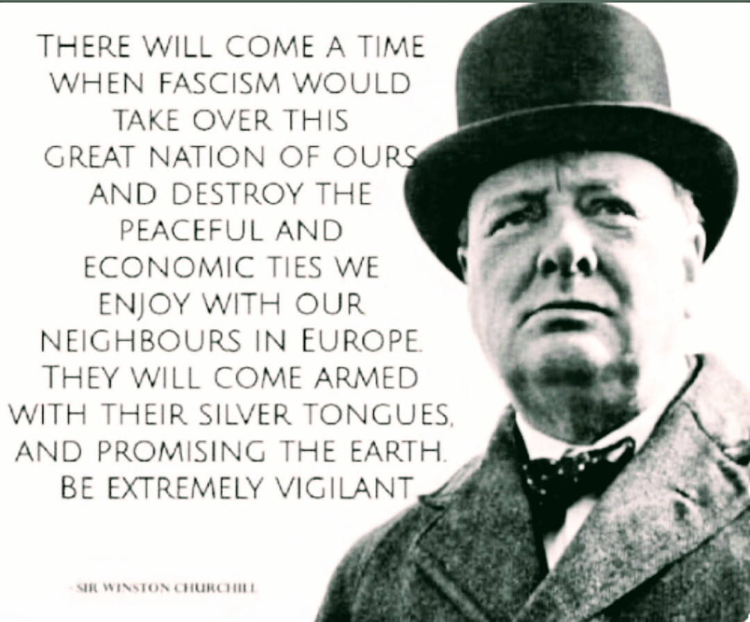 @GBNEWS @Nigel_Farage All you Brexiteers, Farage, Bojo, etcetera. With your faux patriotic Rule Britannia bollocks.

The great irony is that Winston Churchill would have hated each and every one of you.

 Indeed he warned you against the charlatans you continue to idolise...

#Fascists #ToryFascists