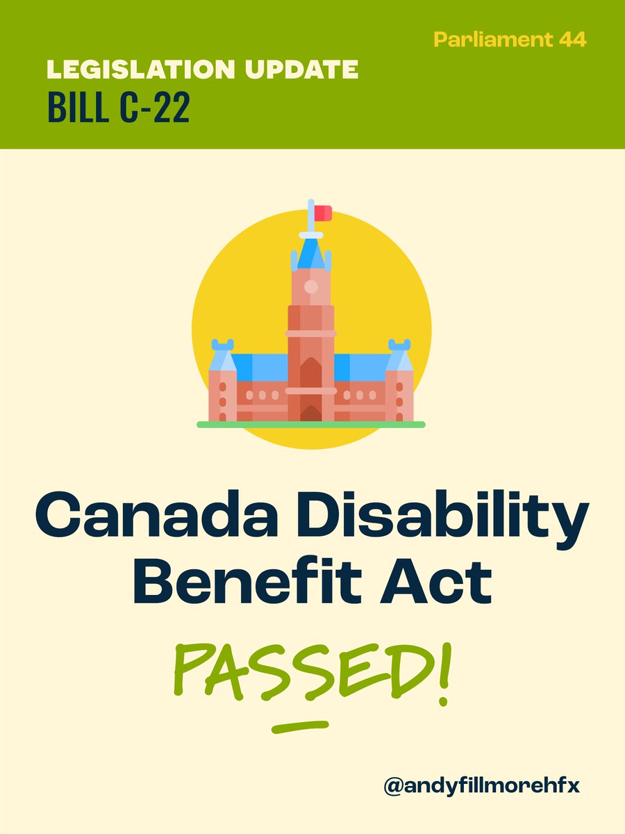 JUST IN → C-22, the Canada Disability Benefit Act, just passed Parliament.

This is a monumental win for Canada, paving the way for persons with disabilities to have real financial security in our country.

A long time coming. Huge shoutout to advocates & of course @CQualtro!