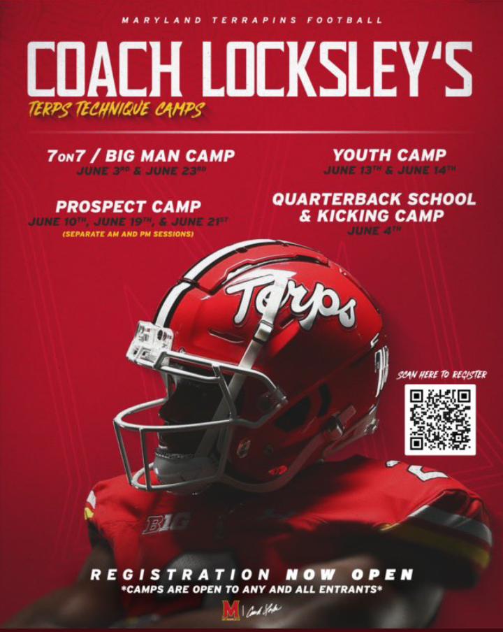 I will be at @TerpsFootball tomorrow for the prospect camp. Can't wait to get on campus and compete! #TBIA #GoTerps
@Coach_Butera @GunterBrewer @HollidaysburgF @CoachHDeLattre