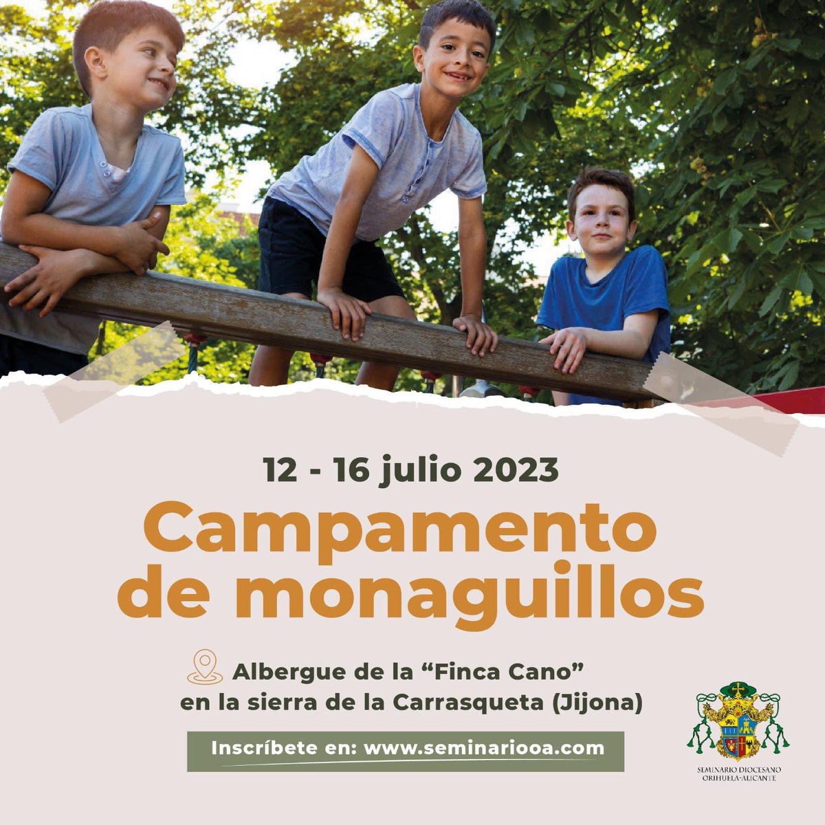 🏕️✝️¡CAMPAMENTO DE MONAGUILLOS!✝️🏕️ 
Ya está toda la info del campamento en la web del Seminario Diocesano de la <a href="/Diocesisoa/">Diócesis Orihuela-Alicante</a>. Cualquier duda o consulta no dudes en dirigirte a ellos a través de seminariooa.com 
Puedes inscribirte en este enlace:
forms.gle/3mrUnLxmmA7JjL…