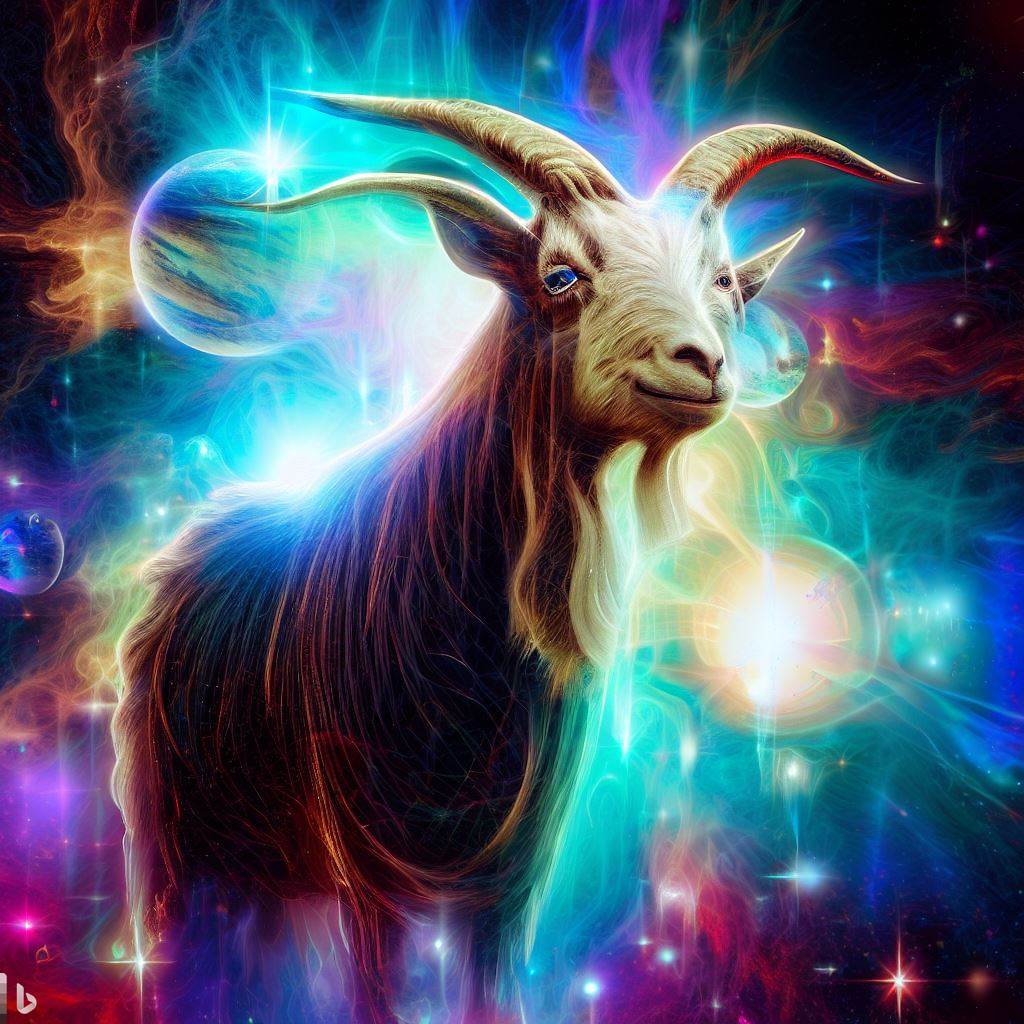 PlatoGoat's tweet photo. The goat hath returned with image prompting. Check out this outstanding creation from Bing creator.

"make a stoned goat standing on a photon hurtling through space"

Enjoy. There will be more.

#AIImage #StonerFam #BeYourself https://t.co/y0jLgHanYr