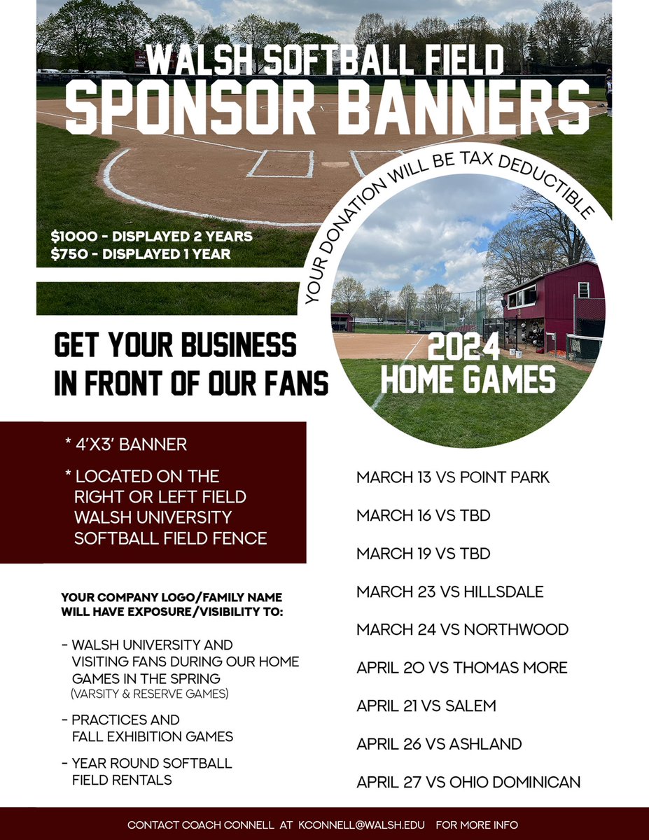 So far we have 4 great businesses and we are looking for a couple more! 

Who else want in?! Email me (bottom of flyer) for more info! 

Your sponsorship goes towards supporting the best program around 🤍