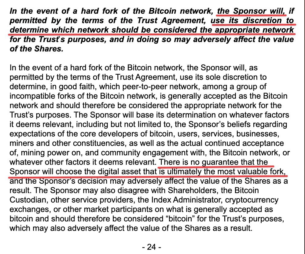 NathanCPerry's tweet image. I really think the disclosure @anilsaidso found by BlackRock in its #BitcoinETF filing isn’t a case of #GetForked. It’s a disclosure to cover a legitimate concern partly based on #Bitcoin’s history.

See the next tweet.