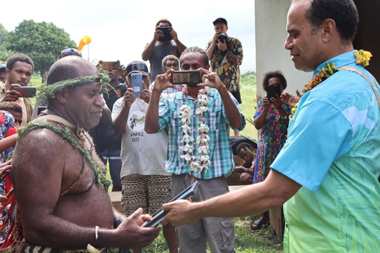 RRegenvanu's tweet photo. Lake Letes Community Conservation Area on Gaua island now officially registered under State law. Contains largest lake in the South Pacific and several endemic species. Privileged to hand over the registration certificate to Chief Victor, representing eons of customary guardians https://t.co/RGHydjtUiN