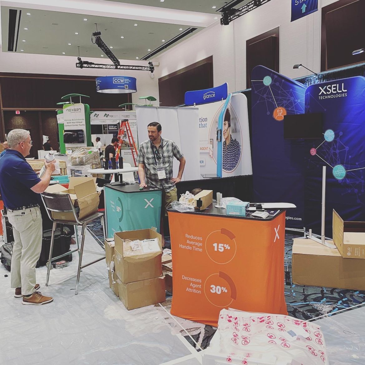 The calm before the storm? A peek behind the process, as the <a href="/XSELL_TECH/">XSELL Technologies</a> team gets EXPO-ready for <a href="/CustContactWeek/">Customer Contact Week</a>'s #CCWVegas show!
But does your CEO help with booth construction?! <a href="/MattCoughlin12/">Matt Coughlin</a> does! We’re built a little different around here — and we do things the #XSELL