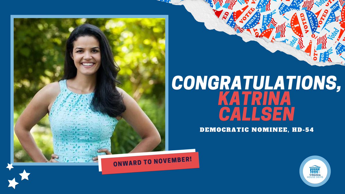 Congratulations to @KatrinaforHD54 on winning the Democratic primary in #HD54!