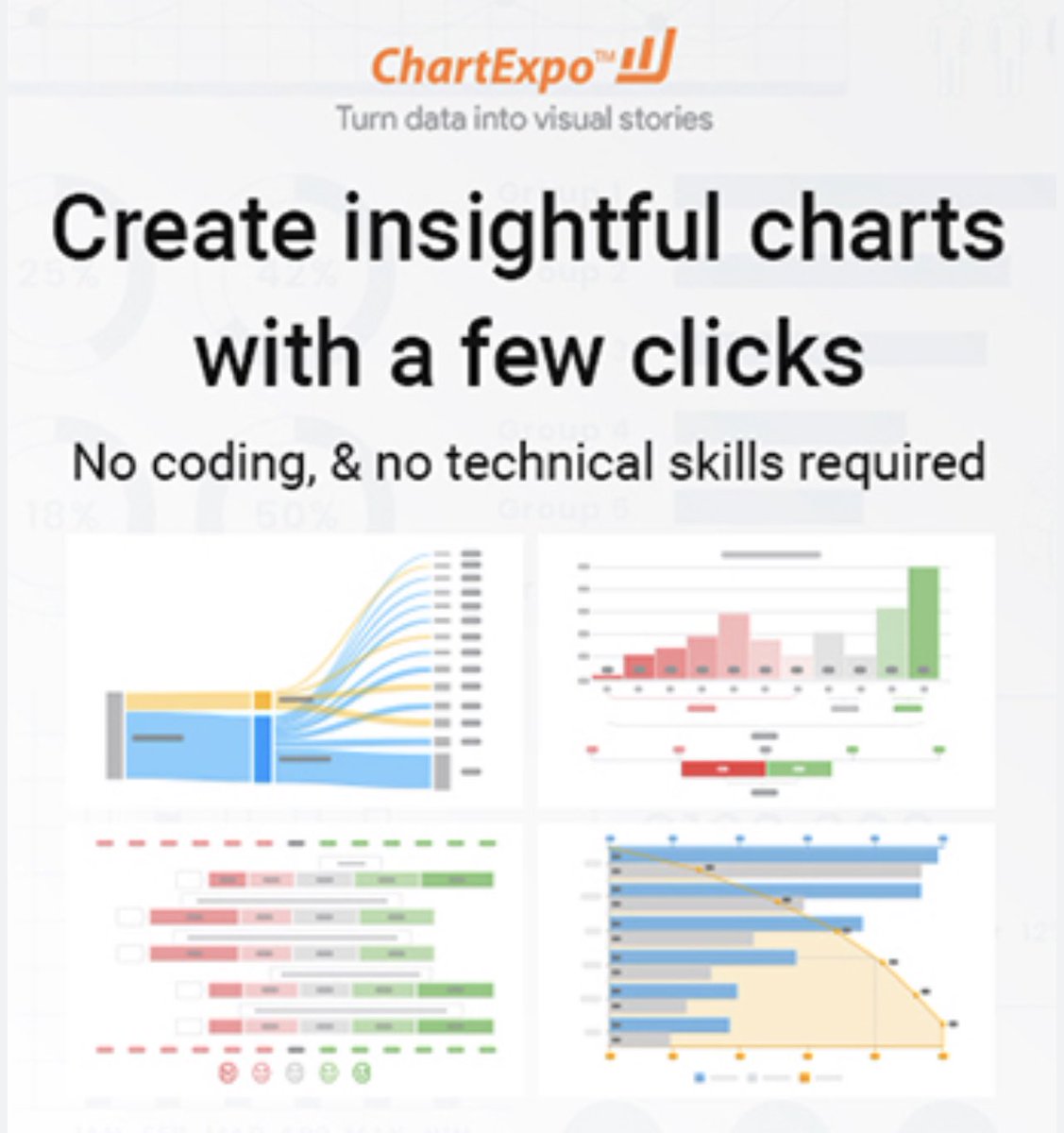 تعرفت مؤخرا على أداة ChartExpo الرائعة
والتي يمكن إلحاقها بعدد من البرامج مثل Google Sheets و Excel و Power BI لعرض الرسوم البيانية بصورة إحترافية وبكل سهولة دون الحاجة إلى جهد من المحلل في كتابة أكواد أو إجراء تقسيم البيانات في جداول. (يتبع 👇🏻)
#DataVisualization 
#DataAnalytics