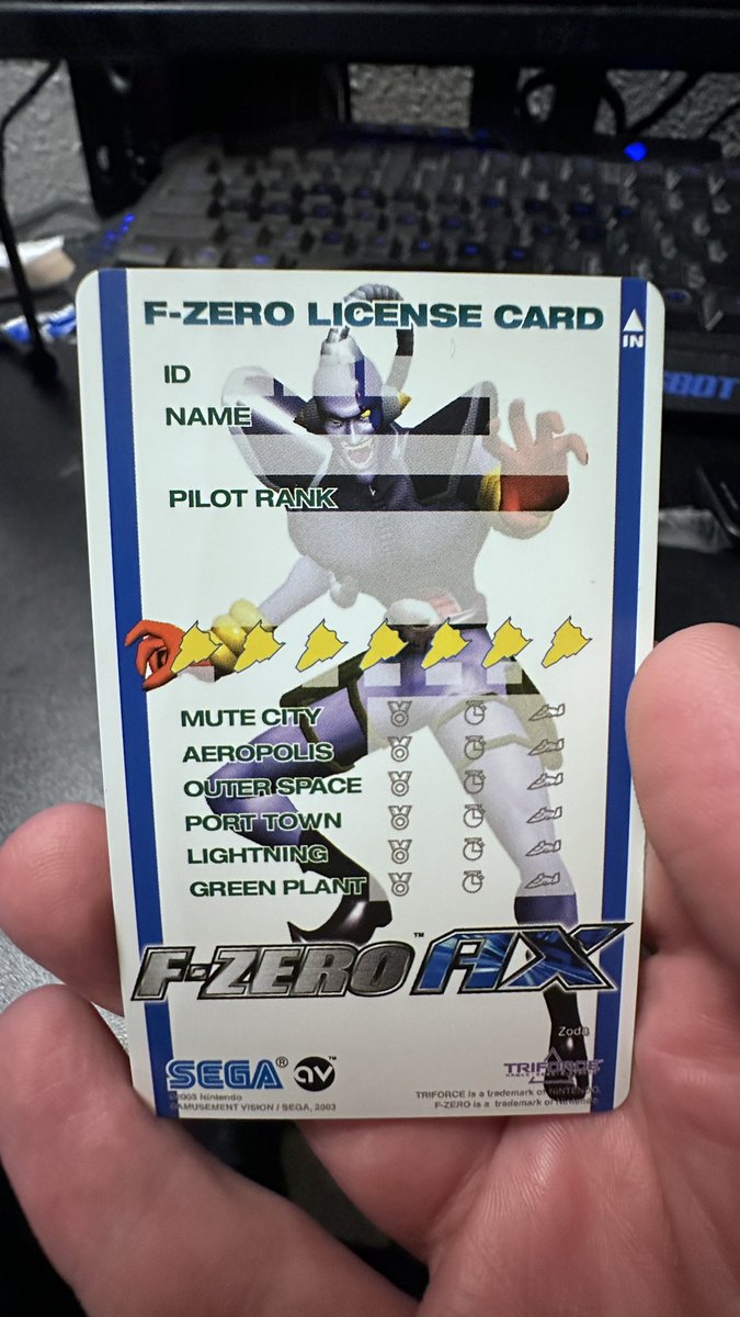 SeanDon1994's tweet image. I Finally Got Myself As A License Card!! : D
#fzero #fzerox #fzerogx #fzeroax #arcade #Nintendo #gamecube #great #arcaderacinggame #falconpunch #showmeyourmoves #racinggame #racing #RACE #pilotpoints